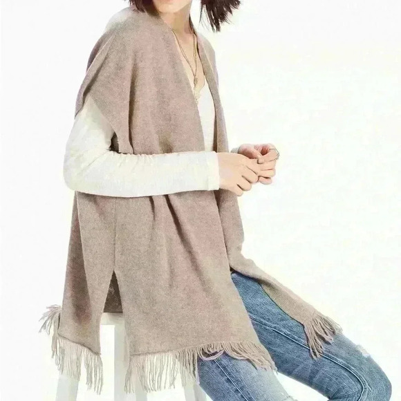 Lucky Brand Cashmere Blend Fringe‎ Poncho Size XS - Picture 4 of 6